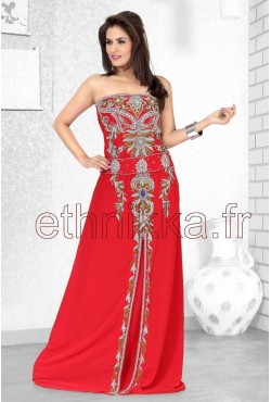 Robe orientale de soirée rouge