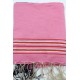 Fouta tissage plat à bandes colorés