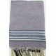 Fouta tissage plat à bandes colorés