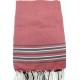 Fouta tissage plat à bandes colorés