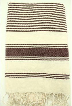 Fouta tissage plat rayé