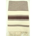 Fouta tissage plat rayé