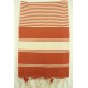 Fouta tissage plat rayé