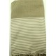 Fouta nid d'abeille bord rayé