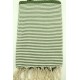 Fouta nid d'abeille bord rayé