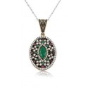Pendentif ovale en argent de Turquie harim soltan