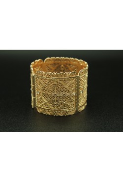 Bijou oriental bracelet en or plaqué sertie de pierres blanche 