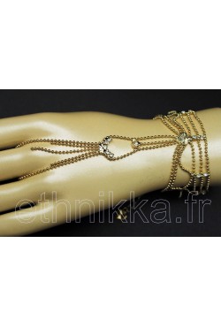 Bijou oriental bracelet en plaqué or sertis de pierres Bijou oriental bracelet en plaqué or sertis de pierres
