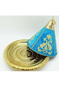 Plateau marocain sur pieds plus cloche Plateau marocain sur pieds plus cloche