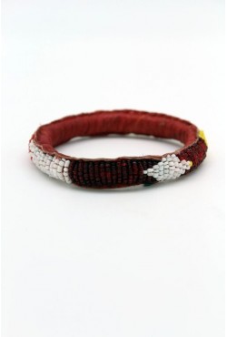 Bijou ethnique africain bracelet en cuir et perles