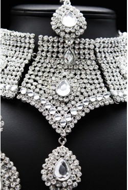 Parure bijoux indiens plaqué or ou argent