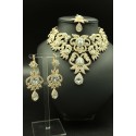 Bijoux indiens Bollywwod fashion parure florale plaqué or 