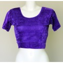 Blouse pour sari robe indienne violet roi