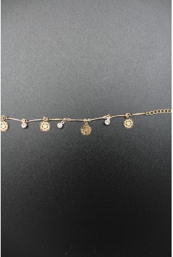 Bracelet fleurs et pierres blanches plaqué or Bracelet fleurs et pierres blanches plaqué or