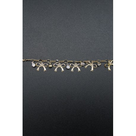 Bracelet noeuds et pierres blanches plaqué or