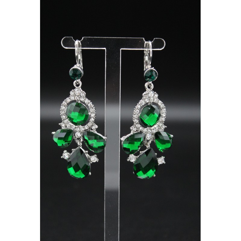 Boucles d'oreilles pendantes vertes Edimbourg