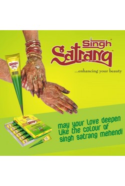 Cone henné naturel Singh Satrang tatouage main indien henna marron