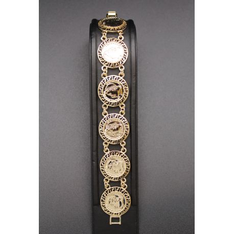 Bracelet grands médaillons napoléon III plaqué or