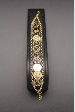 Bracelet grands médaillons napoléon III plaqué or