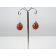 Boucles d'oreille pierre Agathe rouge