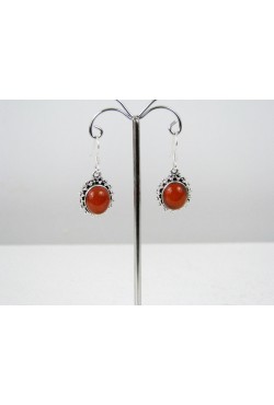 Boucles d'oreille pierre Agathe rouge