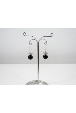 Boucles d'oreille en argent et Onyx