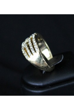 Bague bijou oriental en plaqué or strass Bague bijou oriental en plaqué or strass