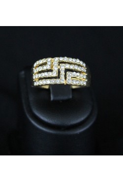 Bague bijou oriental en plaqué or strass