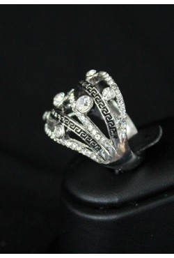 Bague bijou orientale en plaqué argent zirconiums