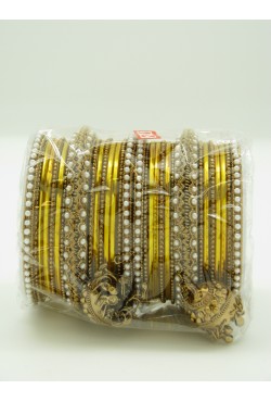 Bijoux indiens bracelets plaqué or et perles