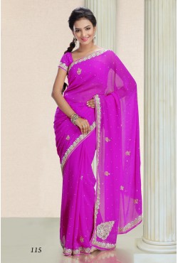 Sari indien rose et doré