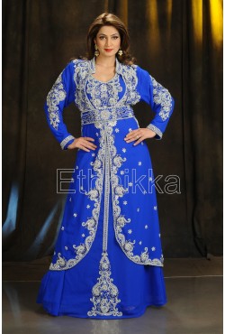 Caftan robe arabe bleue roi