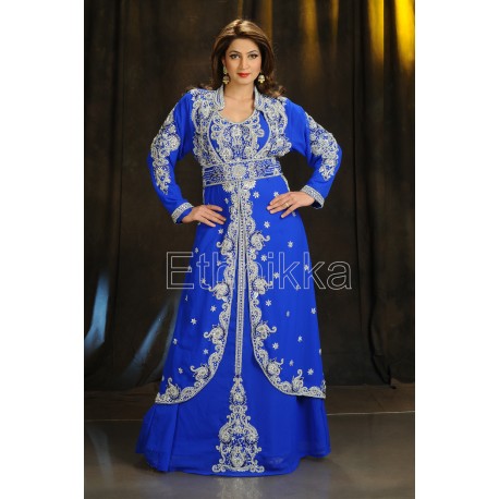 Caftan robe dubai bleue