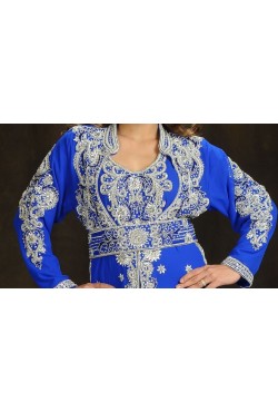 Caftan robe arabe bleue roi