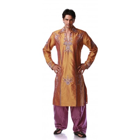 Tenue homme mariage orientale dorée 