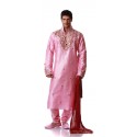  Tenue indienne orientale rose et brodé pour homme