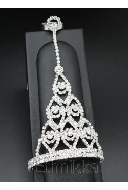 Bijou indien doré parure de main bracelet de bagues 3 doigts Bijou indien doré parure de main bracelet de bagues 3 doigts