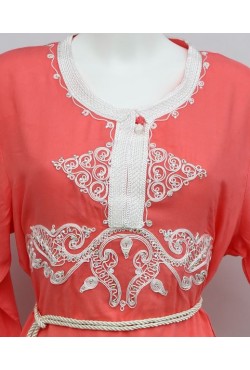 Djellaba rose manches trois quarts Djellaba rose manches trois quarts