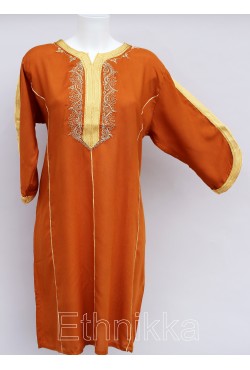 Robe tunique orientale marron et doré 