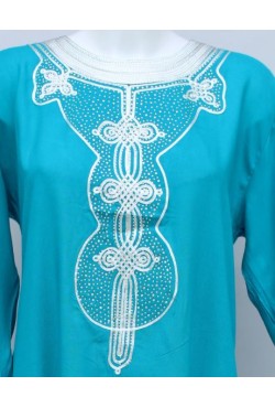 Robe tunique orientale turquoise Robe tunique orientale turquoise