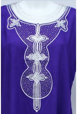 Robe tunique orientale longue violette et doré 