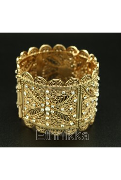 Bracelet oriental strass plaqué or