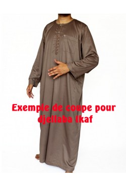 Djellaba IKAF manche longue marron clair