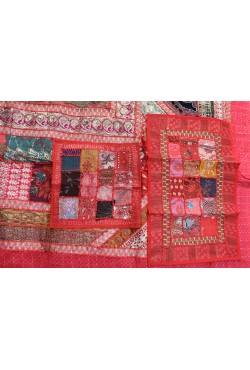 Couvre lit indien rouge Couvre lit indien rouge