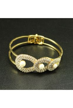 Bracelet strass en or plaqué sertie de pierres blanche "Goute" 