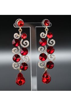 boucles d'oreilles arum rouge vermillon plaqué argent